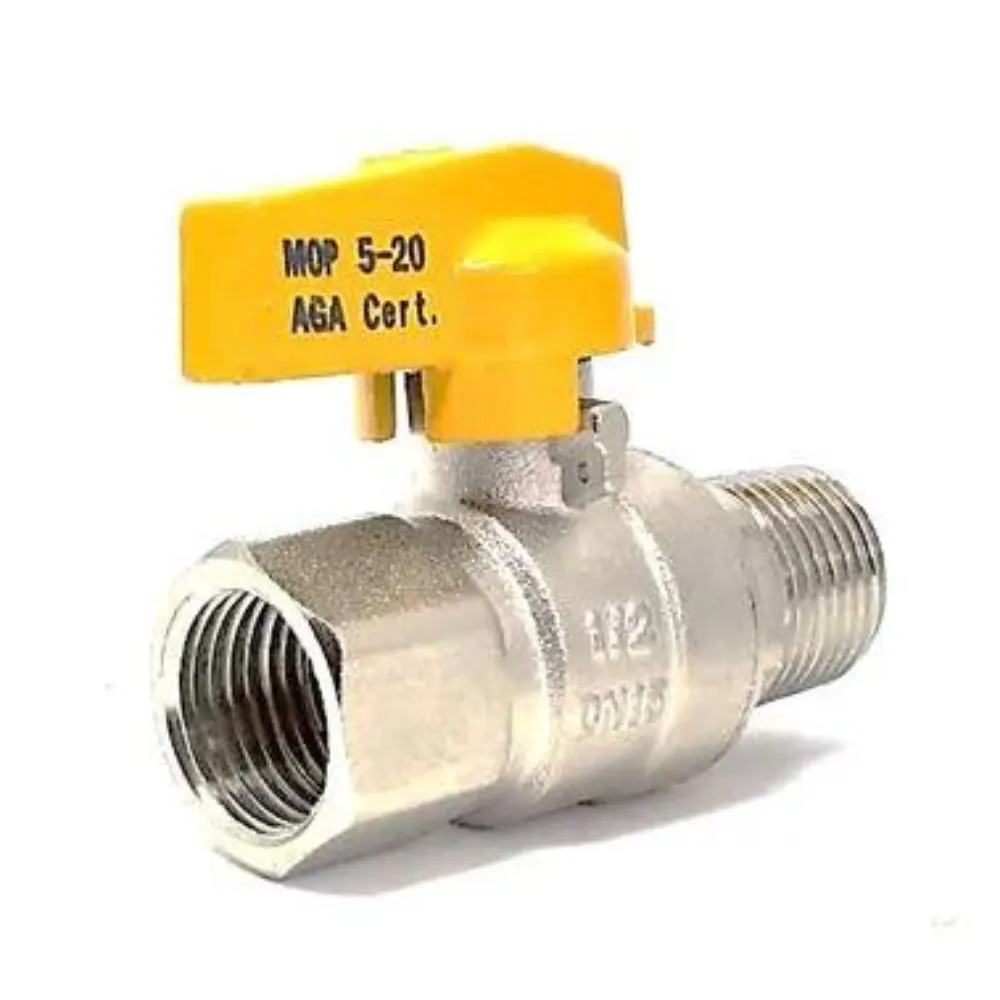 Válvula Esfera Borboleta Reto - 1/2" Macho x Fêmea